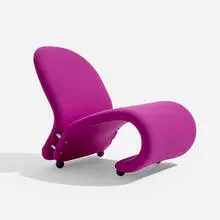 1-2-3 System lounge chair, model G by Verner Panton, 1973, upholstery, aluminum, painted wood, sold Nov 2025