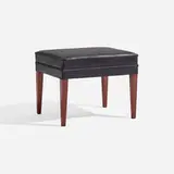 attribution Frits Henningsen, Stool, c. 1940, leather, mahogany