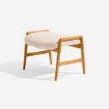 Alf Svensson, Ottoman, c. 1965, sheepskin, birch, brass