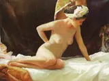 Sergey Marshennikov, Seated nude, oil on canvas