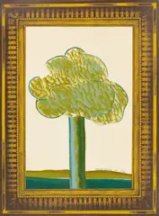 David Hockney, Picture of a landscape in an elaborate gold frame, 1965, Farblithographie auf Velin