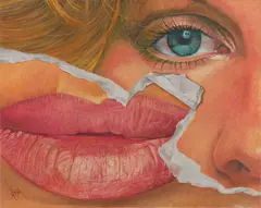 Fritz Köthe, Links ein Mund, 1982, Öl auf Leinwand