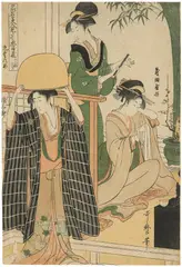 Kitagawa Utamaro, Akt IX (Kudanme) aus der Serie Chûshingura (Kômei bihin mitate Chûshingura jûnimai tsuzuki). Vor 1795, Farbholzschnitt auf Japanpapier