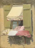 Nikola Mašić, Fensterbild, Öl auf Holz