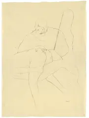 Christian Schad, Lesbisches, 1930, Tuschfeder und -pinsel auf Japan