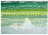 Milton Avery, Mother and Child by the Sea, 1944, Watercolor on paper