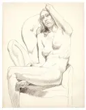 Philip Pearlstein, Seated Nude with Arm Over Head