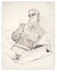Martin Eder, Der Plan, 2005, Charcoal and graphite on paper