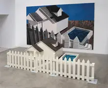 Jennifer Bartlett, White House, 1985, Oil on canvas with mixed-media installation