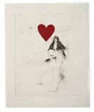 Jim Dine, A Girl and Her Dog I, Etching and 2-color aquatint on J. Green Mould Made paper