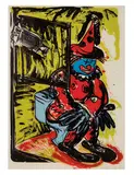 Clown Taking a Shit by Bruce Nauman, 1988, 4-color lithograph on Transpagra paper, sold Nov 2018