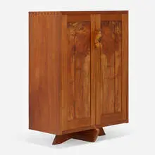 George Nakashima, Rare Bahut cabinet, 1988, American black walnut, claro walnut, burl