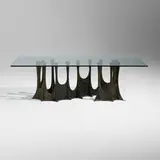 Paul Evans, Stalagmite dining table, model PE-102, 1970, bronzed resin over steel, glass