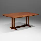 Special-order Frenchman's Cove II drop-leaf dining table by George Nakashima, 1967, American black walnut, sold May 2024