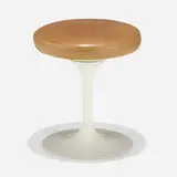 Eero Saarinen, Tulip stool, enameled aluminum, leather