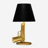 Philippe Starck, Prototype Golden Gun table lamp, 2005, gold leaf over aluminum, paper shade