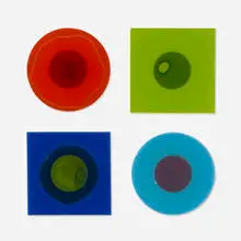 Frances and Michael Higgins, Collection of four rondelays, 1970, fused glass