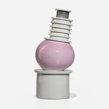 Nilo vase by Ettore Sottsass, 1983, glazed porcelain, sold Feb 2024