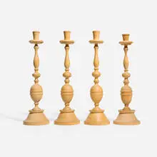 Kalevala Koru, Candlesticks, set of four, c. 1945, turned wood