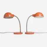 Itsu, Desk lamps model AK 15, pair, c. 1955, painted aluminum and steel, chrome-plated steel