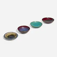 Collection of four bowls by Toini Muona, c. 1950, glazed stoneware, sold Nov 2025