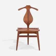 Hans J. Wegner, Valet chair, 1953, teak, oak, brass, leather