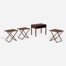 Illum Wikkelsø, Folding table set, c. 1965, rosewood