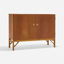 Cabinet, model 232 by Børge Mogensen, c. 1945, teak, oak, brass, sold Nov 2025