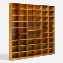 Mogens Koch, Bookcases, set of nine, c. 1955, elm