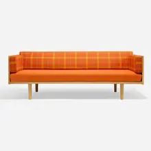 Daybed, model GE 20 by Hans J. Wegner, c. 1960, oak, upholstery, painted wood, sold Nov 2025