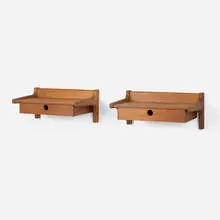 Wall-mounted nightstands, pair by Børge Mogensen, c. 1965, teak, sold Nov 2025