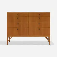 Cabinet by Børge Mogensen, c. 1960, oak, brass, sold Nov 2025