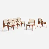 Arne Vodder, Dining chairs, set of six, c. 1965, upholstery, teak