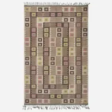 Nyponblomman flatweave carpet by Marta Maas-Fjetterstrom, c. 1950, hand-woven wool, sold Nov 2025