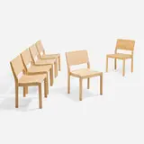 Stackable chairs model 11/611, set of six by Alvar Aalto & Otto Korhonen, stained birch, sold Nov 2025