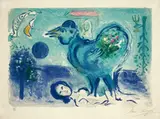 Marc Chagall, Paysage au Coq, 1958, Farblithographie auf Arches-Velin