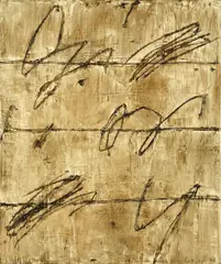 Lettre imaginaire by László Lakner, 1994, Öl auf Leinwand, auf Karton aufgezogen, sold Nov 2010