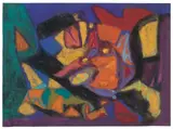 Adolf Hölzel, Komposition. Nach 1930, Pastell auf Papier