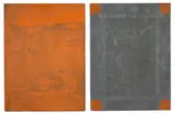 Günther Förg, Bad Honnef“ / Ohne Titel, 1998, 2 Multiples: jeweils Blei auf Holzplatte aufgezogen, bemalt