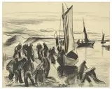 Max Pechstein, Fischer mit Booten
