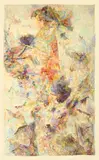 Bernard Schultze, Das spitze Ding, 1984, Aquarell auf Papier auf Leinwand