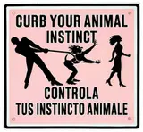 Ilona Granet, Curb Your Animal Instinct (from Emily Post Street Signs Series), 1986, Screenprint on metal
