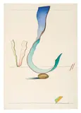 Barbara Nessim, Untitled (from Curved Landscape) (2), 1969, Watercolors and ink on paper