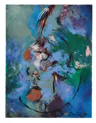 Heather Carisch, The Cello, 1993, Acrylic on paper