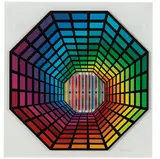 Leonard Janklow, Octagonal Abysmal, c. 1977, Screenprint on acrylic in painted Plexiglas construction