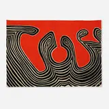 Alexander Calder, Rare Sillons noirs sur rouge tapestry