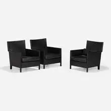 Luca Meda, Vivette armchairs, set of three, 1989, leather