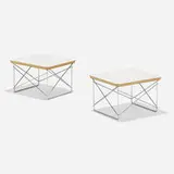 Charles and Ray Eames, LTRs, pair, laminate over plywood, enameled steel