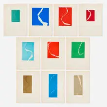 Leon Polk Smith, Torn Drawings, 1965, lithograph in colors mounted to paper
