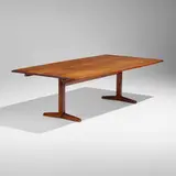 Trestle dining table by George Nakashima, cherry, sold Jan 2024
